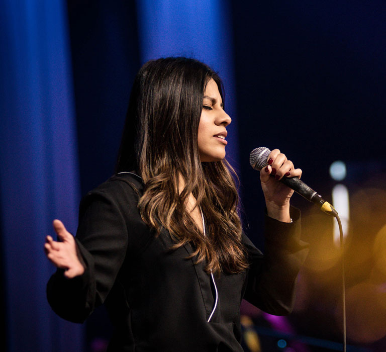 singer with microphone