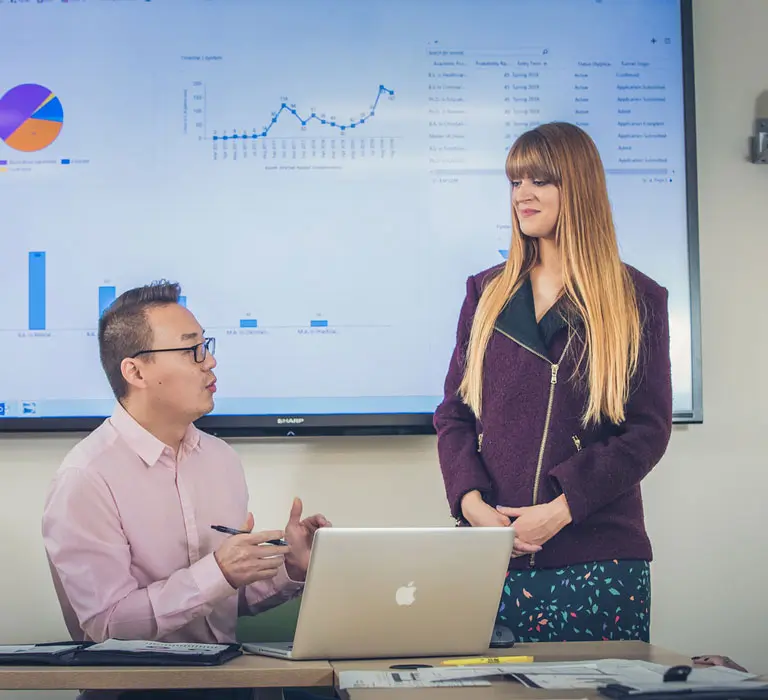 Person teaching marketing