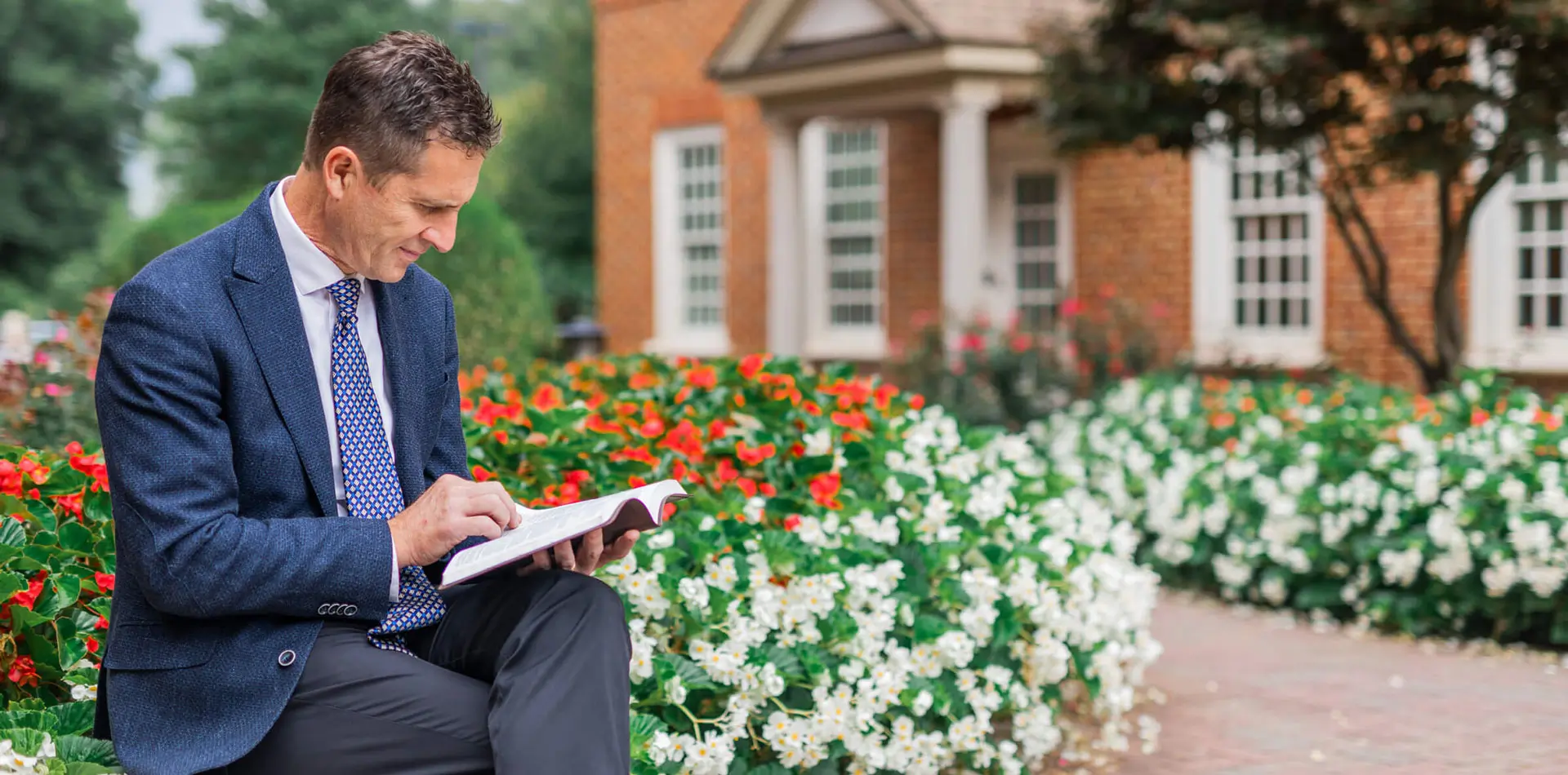 Regent student studying on campus.